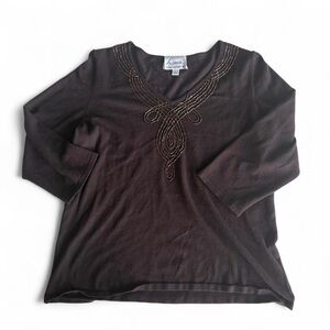 Beaded Detail Long-Sleeve Top